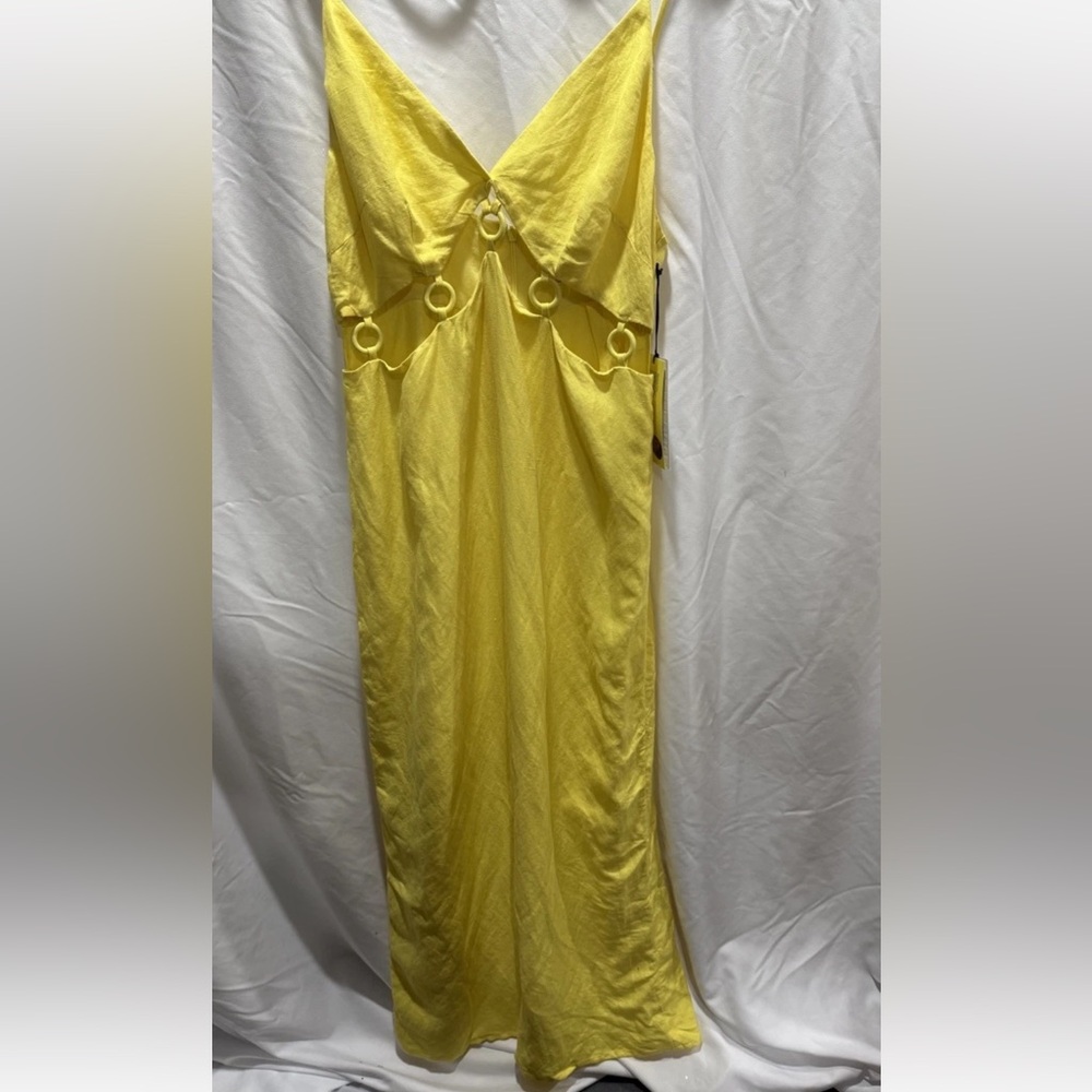 Future Collective x Jenét Anyolor Yellow Ring Cutout Maxi Dress Size 12 NWT - Picture 2 of 5
